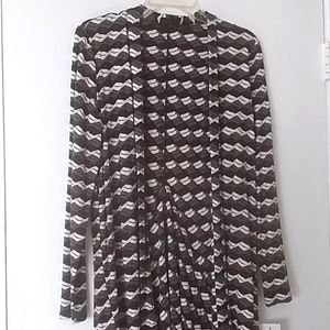 Nina Leonard Brown & Beige long sleeve Cardigan